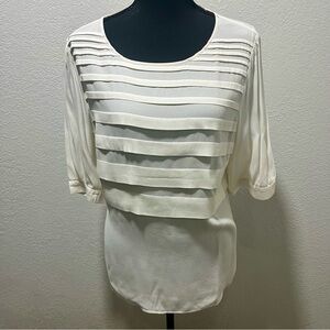 Banana Republic Cream Sheer Layered Pullover Blouse
